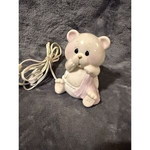 1985 Vintage Enesco Glass Bear Night‎ Light Precious Moments Tested And Works